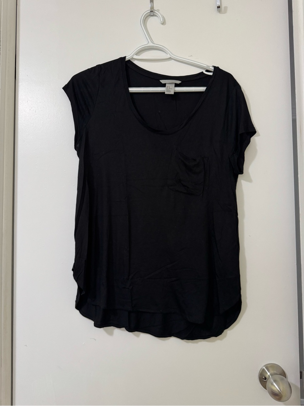 H&M Black Scoop-Neck Short Sleeve Pocket Tee